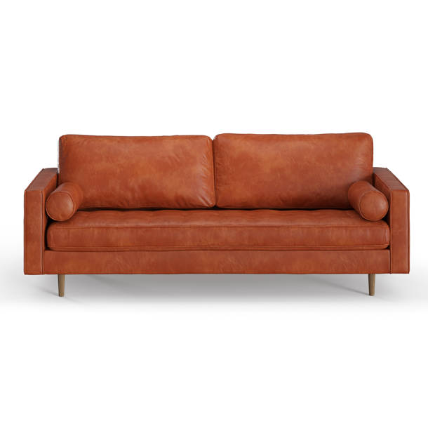 AllModern Geo 84" Vegan Leather Sofa & Reviews Wayfair